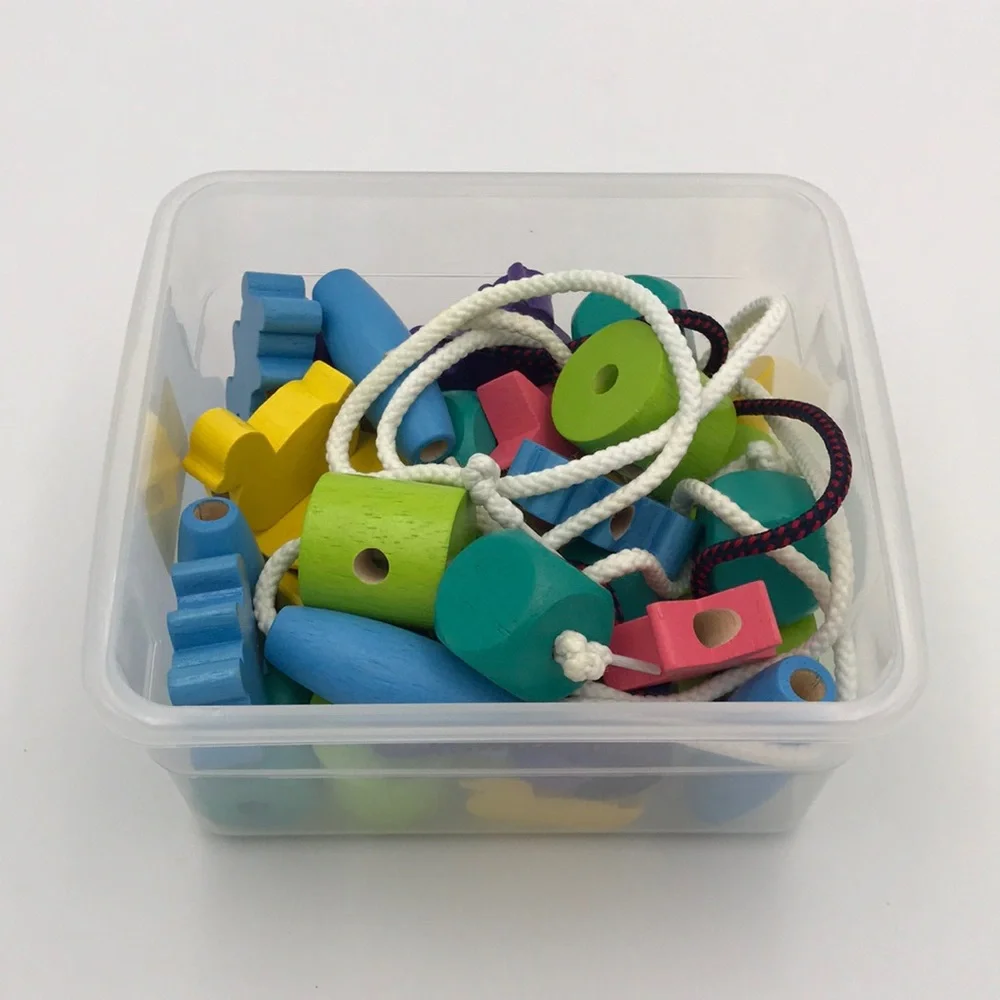 Wooden Lacing Beads Set